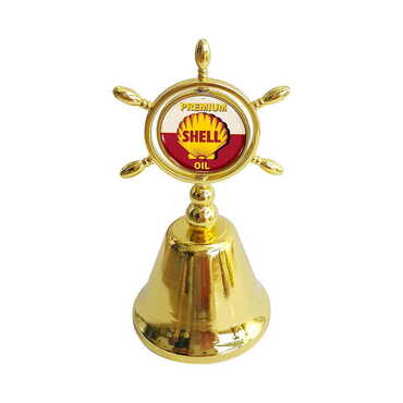 Promotional Collectible Souvenir Double Face Metal Spinner Rudder Bell - Golden Color - Thumbnail