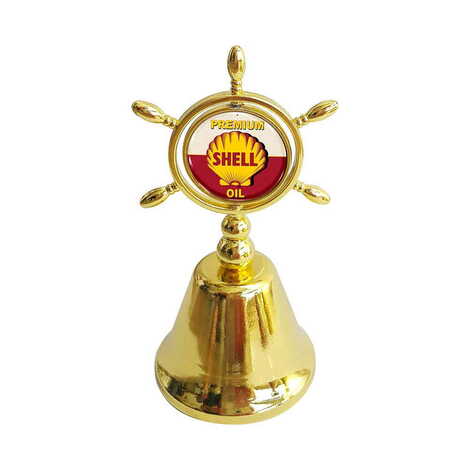 Promotional Collectible Souvenir Double Face Metal Spinner Rudder Bell - Golden Color