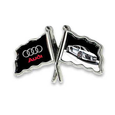 Promotional Customised Souvenir Metal Double Flag Pin - Thumbnail