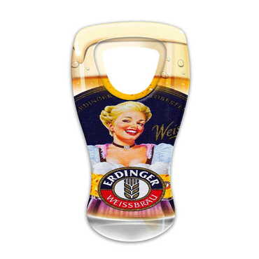 Promotional Customised UV Printed Beer Glass Shape Plastic Base Bottle Opener 52x97 mm - Thumbnail