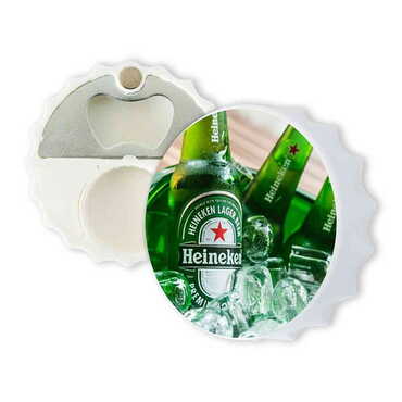 Myros - Promotional Customised Uv Printed Bottle Cap Shaped Plastic Base Bottle Opener 63x15 mm