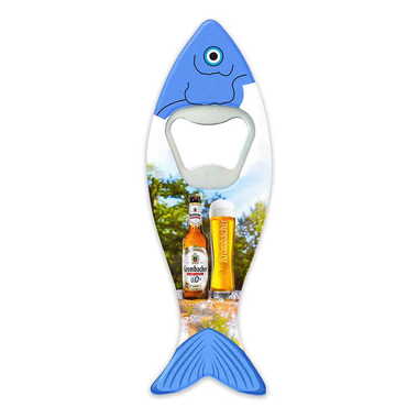 Promotional Customised UV Printed Fish Shape Printed Plastic Base Bottle Opener 42x130 mm - Thumbnail