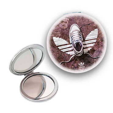 Myros - Promotional Customised Uv Printed Round Compact Mirror 72x11 mm