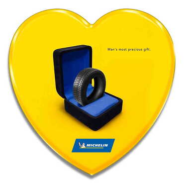 Promotional Epoxy Dome Heart Souvenir Fridge Magnet 65x60 mm - Myros