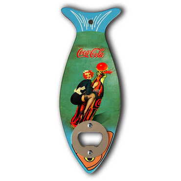 Myros - Promotional Fish Shaped Printed MDF Wooden Bottle Opener 190x70 mm