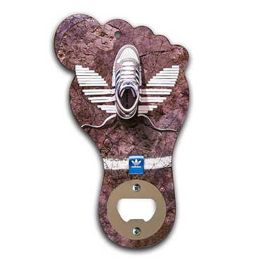 Myros - Promotional Foot Shaped Printed MDF Wooden Bottle Opener 160x92 mm