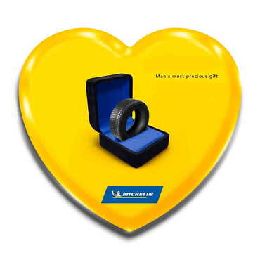 Myros - Promotional Heart Shaped Mini Fridge Magnet 40x37 mm