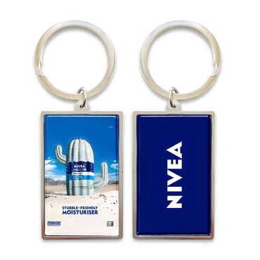 Promotional Metal Big Rectangle Keychain 32x88 mm - Thumbnail