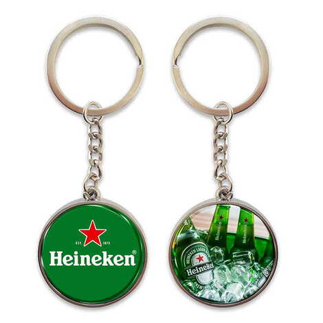 Promotional Metal Double Face Round Keychain 40x95 mm