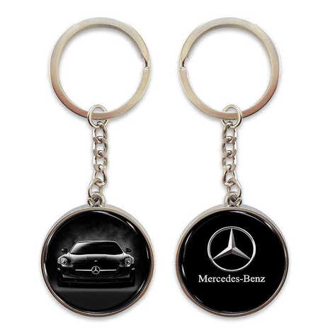 Promotional Metal Double Face Round Keychain 40x95 mm