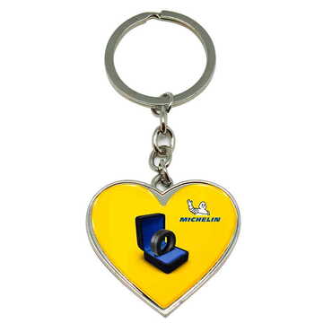 Promotional Metal Heart Keychain 40x90 mm - Thumbnail