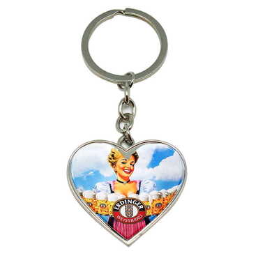 Promotional Metal Heart Keychain 40x90 mm - Thumbnail