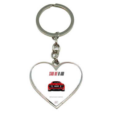 Promotional Metal Heart Keychain 40x90 mm - Thumbnail