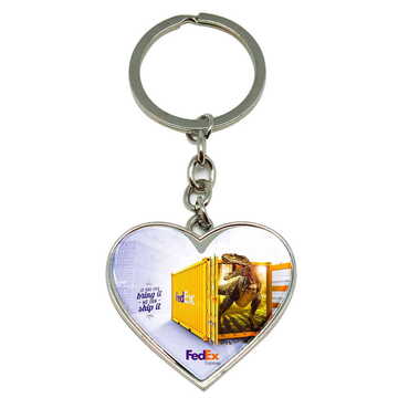 Promotional Metal Heart Keychain 40x90 mm - Thumbnail