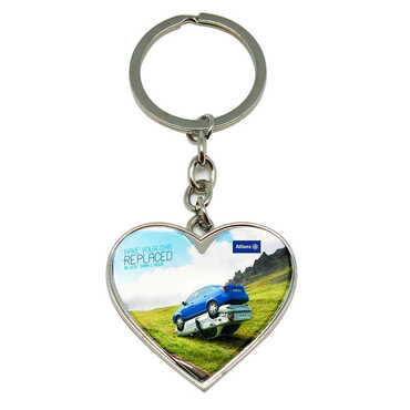 Promotional Metal Heart Keychain 40x90 mm - Thumbnail