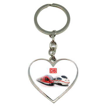 Promotional Metal Heart Keychain 40x90 mm - Thumbnail