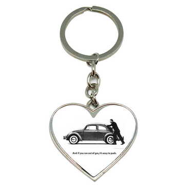 Promotional Metal Heart Keychain 40x90 mm - Thumbnail