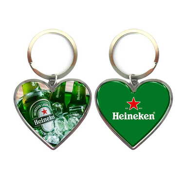 Promotional Metal Heart ShapedDouble Face Keychain 45x90 mm - Thumbnail