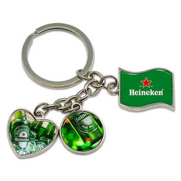 Myros - Promotional Metal Keychain With 3 Charms - Mixed 40x90 mm