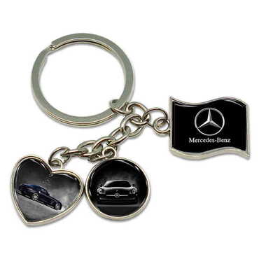 Promotional Metal Keychain With 3 Charms - Mixed 40x90 mm - Thumbnail