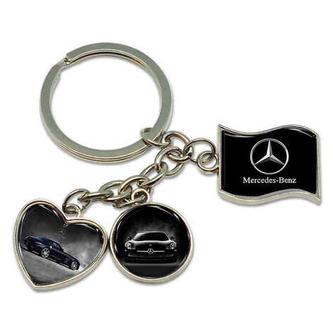 Promotional Metal Keychain With 3 Charms - Mixed 40x90 mm