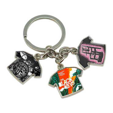 Myros - Promotional Metal Keychain With 3 Charms - T-Shirt 40x95 mm