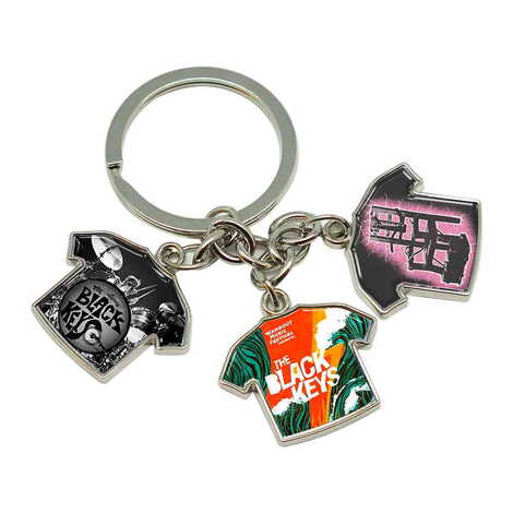 Promotional Metal Keychain With 3 Charms - T-Shirt 40x95 mm