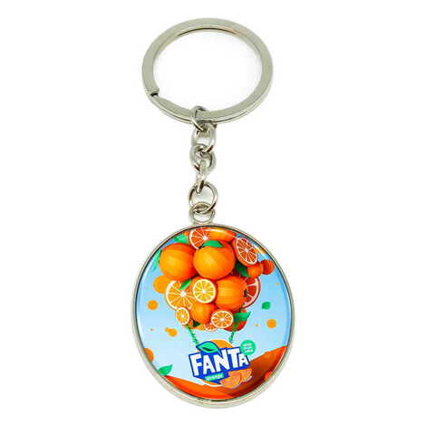 Promotional Metal Oval Keychain 35x105 mm