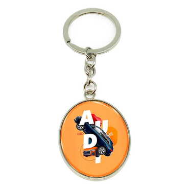 Promotional Metal Oval Keychain 35x105 mm - Thumbnail