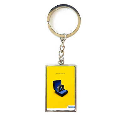 Promotional Metal Rectangle Keychain 30x100 mm - Thumbnail