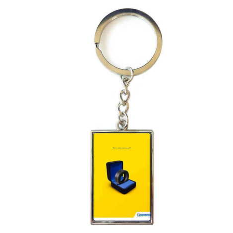 Promotional Metal Rectangle Keychain 30x100 mm