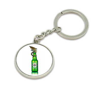 Promotional Metal Round Keychain 35x90 mm - Thumbnail