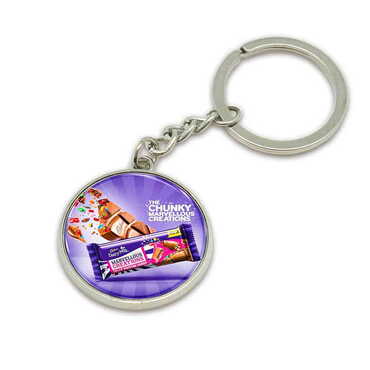 Promotional Metal Round Keychain 35x90 mm - Thumbnail