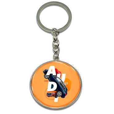 Promotional Metal Round Keychain 40x100 mm - Thumbnail