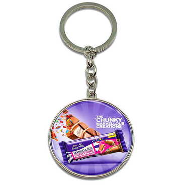 Promotional Metal Round Keychain 40x100 mm - Thumbnail