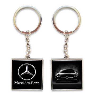 Myros - Promotional Metal Square Shaped Double Face Keychain 36x95 mm