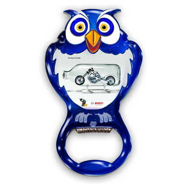 Promotional Owl Shaped Metal Magnetic Bottle Opener 88x47 mm - Thumbnail