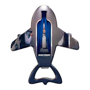 Promotional Plane Shaped Metal Magnetic Bottle Opener 105x89 mm - Thumbnail