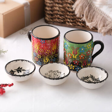 Myros - Red Green Mug & Bowl Set
