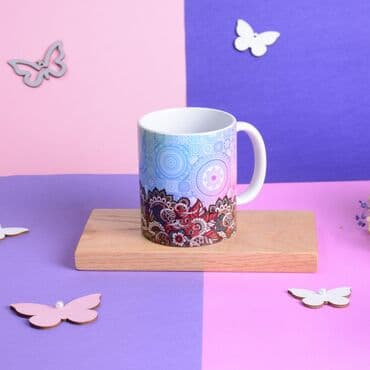 Colorful Mandala Patterned Mug Model Number 2 - Standart - 2