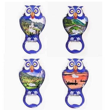Rize Themed Owl Shaped Metal Magnetic Bottle Opener 88x47 mm - 3