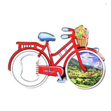 Rize Themed Bicycle Shaped Metal Magnetic Bottle Opener 100x65 mm - 6