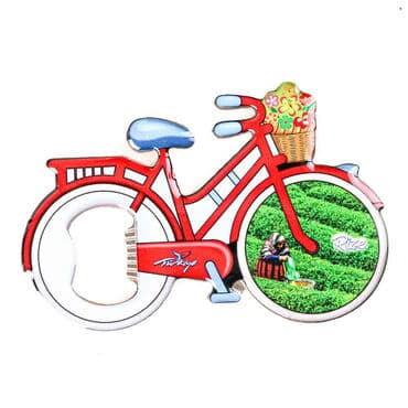 Rize Themed Bicycle Shaped Metal Magnetic Bottle Opener 100x65 mm - 7