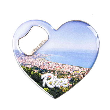 Rize Themed Heart Shaped Metal Magnetic Bottle Opener 85x76 mm - 4