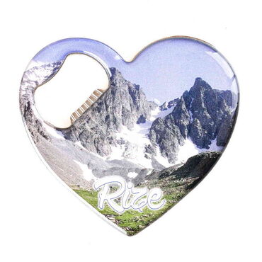 Rize Themed Heart Shaped Metal Magnetic Bottle Opener 85x76 mm - 5