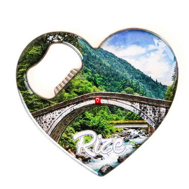 Rize Themed Heart Shaped Metal Magnetic Bottle Opener 85x76 mm - 6