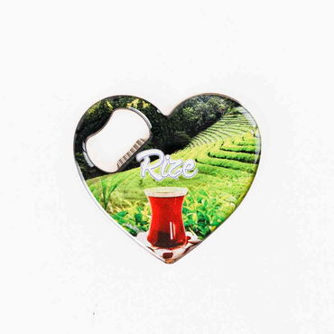 Rize Themed Heart Shaped Metal Magnetic Bottle Opener 85x76 mm - 7