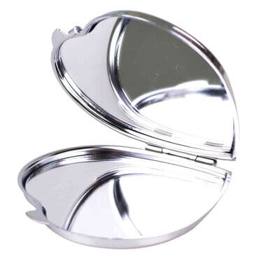 Rize Themed Customised Metal Epoxy Travel Make Up Compact Heart Shaped Mirror 70x65x8 mm - 2