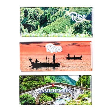 Rize Themed Epoxy Dome Panaromic Souvenir Fridge Magnet 120x50 cm - 2