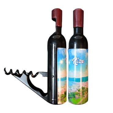 Rize Themed Bottle Shaped Metal Wine Bottle Corkscrew Opener-Magnetic 115x25x25 mm - 5